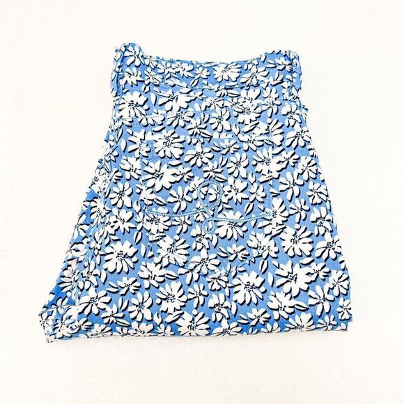 Lilly Pulitzer Flower Printed Denim Jean Pants Wide Leg Size 8 - Picture 1 of 9